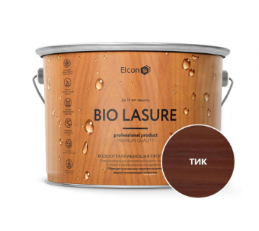 Пропитка для дерева водоотталкивающая Elcon Bio Lasure, тик, 9л